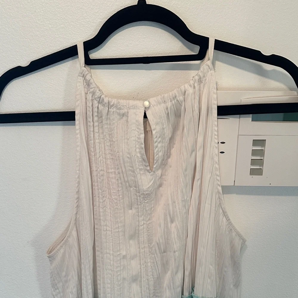 Sleeveless Colorblock Maxi Dress in Cream, Mint, Green & Blue. Size 18/20W - Picture 8 of 10